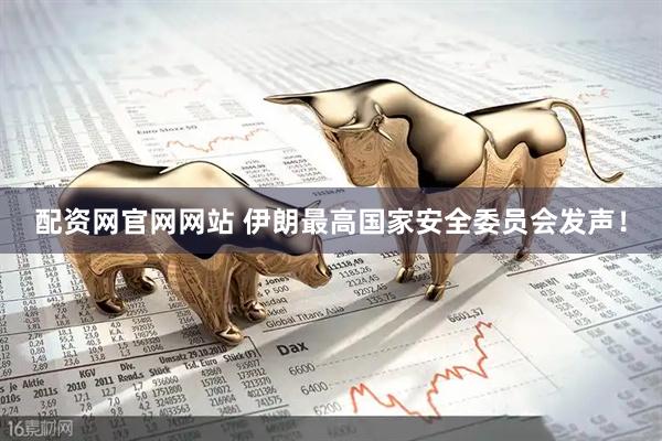 配资网官网网站 伊朗最高国家安全委员会发声！